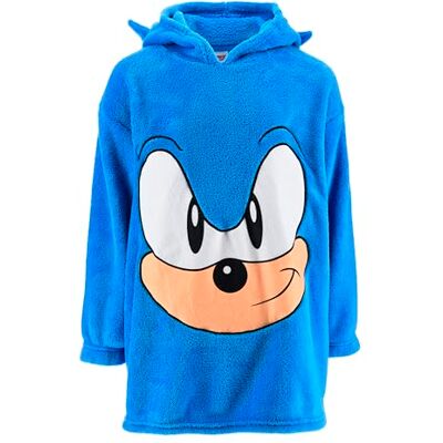 Sonic The Hedgehog Camisola para criança, manta com capuz design 3D camisola manta polar macia, tamanho 6/8 anos Sonic The Hedgehog Camisola para criança, manta com capuz design 3D camisola manta polar macia, tamanho 6/8 anos