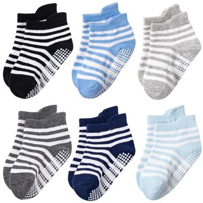 DRESHOW Meias de Tornozelo Antiderrapantes com Solas Antiderrapantes para Bebês, Crianças Pequenas, Meninos e Meninas, 3-5 anos DRESHOW Meias de Tornozelo Antiderrapantes com Solas Antiderrapantes para Bebês, Crianças Pequenas, Meninos e Meninas, 3-5 anos