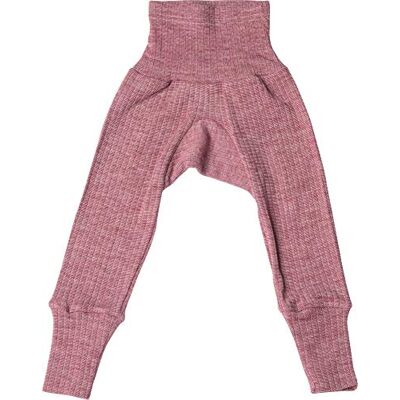 Cosilana , Calças de bebé com cintura umbilical, 45% algodão KBA 35% lã kbT, 20% seda, Vinho Jaspeado 039 Cosilana , Calças de bebé com cintura umbilical, 45% algodão KBA 35% lã kbT, 20% seda, Vinho Jaspeado 039