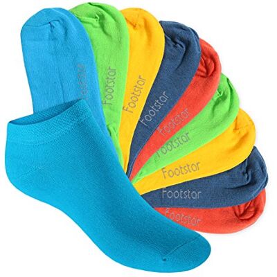Footstar Meias desportivas curtas para sapatilhas (10 pares), para meninas e meninos Coleção Sneak It! Footstar Meias desportivas curtas para sapatilhas (10 pares), para meninas e meninos Coleção Sneak It!