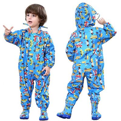 JinBei Chubasquero para Meninas e Meninos, Capa de Chuva com Capuz, Macacão com Bolso, Poncho Refletivo, Casaco Impermeável Transpirável ao Ar Livre, Unissex, 0-10 Anos JinBei Chubasquero para Meninas e Meninos, Capa de Chuva com Capuz, Macacão com Bolso, Poncho Refletivo, Casaco Impermeável Transpirável ao Ar Livre, Unissex, 0-10 Anos
