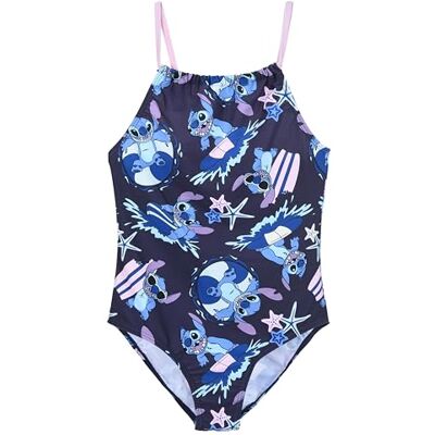 Disney Stitch Fato de banho para menina, fato de banho de uma peça, natação infantil e adolescentes, tamanhos 10 a 16 anos, azul Disney Stitch Fato de banho para menina, fato de banho de uma peça, natação infantil e adolescentes, tamanhos 10 a 16 anos, azul