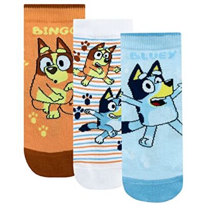 Bluey Meias 3 Pack Meias Unissexo Meninos Ou Meninas, multicolorido Bluey Meias 3 Pack Meias Unissexo Meninos Ou Meninas, multicolorido