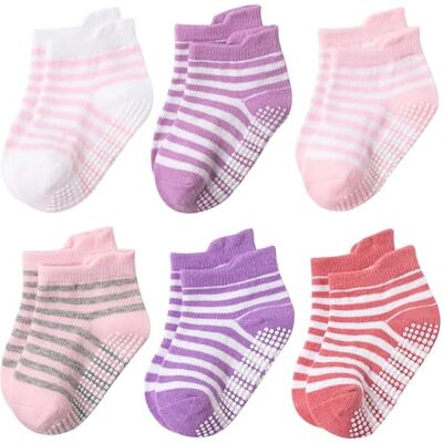 DRESHOW Meias de Tornozelo Antiderrapantes com Solas Antiderrapantes para Bebês, Crianças Pequenas, Meninos e Meninas, 3-5 anos DRESHOW Meias de Tornozelo Antiderrapantes com Solas Antiderrapantes para Bebês, Crianças Pequenas, Meninos e Meninas, 3-5 anos