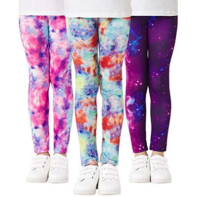 Adorel Leggings estampados, calças compridas para menina, conjunto de 3 unidades, Via láctea Adorel Leggings estampados, calças compridas para menina, conjunto de 3 unidades, Via láctea