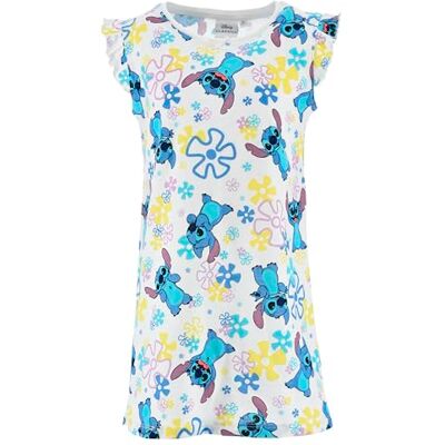 Disney Stitch Vestido para meninas, vestido de manga curta para meninas, design tropical Stitch vestido, presente para meninas, tamanho 6 anos branco Disney Stitch Vestido para meninas, vestido de manga curta para meninas, design tropical Stitch vestido, presente para meninas, tamanho 6 anos branco