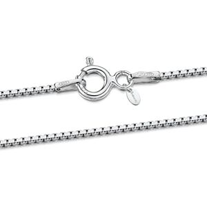 Amberta Colar Veneziana para Mulher em Prata de Lei 925 1 mm, Prata esterlina, Não é uma pedra preciosa Amberta Colar Veneziana para Mulher em Prata de Lei 925 1 mm, Prata esterlina, Não é uma pedra preciosa