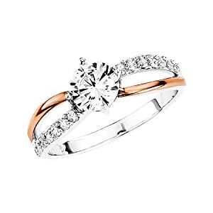 amor Anel de prata de lei 925 para mulher, com zircões sintéticas. Vem em uma caixa de presente de joalharia, Metal, Zircônia cúbica amor Anel de prata de lei 925 para mulher, com zircões sintéticas. Vem em uma caixa de presente de joalharia, Metal, Zircônia cúbica