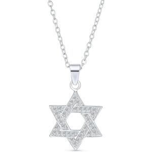 Bling Jewelry Cubic Zirconia CZ Pave sotaque tradicional religioso magem judaica judaica Hanukkah entrelaçado estrela de David colar pendente para mulheres bat Mitzvah 14K ouro amarelo banhado 925 prata de lei Bling Jewelry Cubic Zirconia CZ Pave sotaque tradicional religioso magem judaica judaica Hanukkah entrelaçado estrela de David colar pendente para mulheres bat Mitzvah 14K ouro amarelo banhado 925 prata de lei