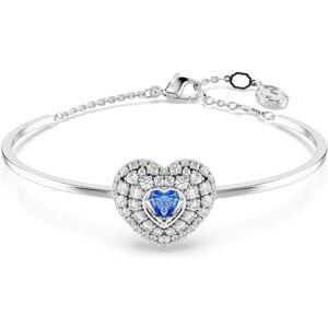 Swarovski Pulseira Hyperbola, coração, azul, banho de ródio Swarovski Pulseira Hyperbola, coração, azul, banho de ródio
