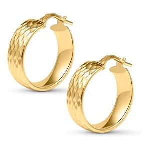 Amberta Brincos de aro grossos para mulher em prata de lei 925, Prata esterlina Amberta Brincos de aro grossos para mulher em prata de lei 925, Prata esterlina