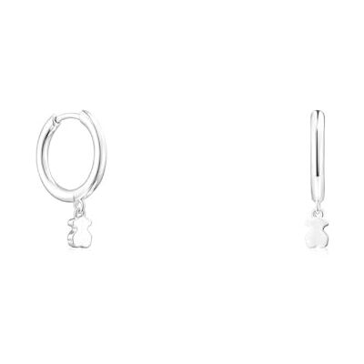 TOUS Brincos de argola de prata de primeira lei para mulher com diâmetro de 1,5 cm e motivos de urso fecho de pressão, elegante e versátil, coleção Cool Joy TOUS Brincos de argola de prata de primeira lei para mulher com diâmetro de 1,5 cm e motivos de urso fecho de pressão, elegante e versátil, coleção Cool Joy