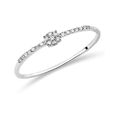 MIORE Anel de Compromisso para Mulher em Ouro Branco 9K 375 com Diamantes Naturais, Anel Solitário Elegante e Atemporal, Anéis de Mulher de Ouro apresentados em Estojo de Presente, Ouro, Diamante MIORE Anel de Compromisso para Mulher em Ouro Branco 9K 375 com Diamantes Naturais, Anel Solitário Elegante e Atemporal, Anéis de Mulher de Ouro apresentados em Estojo de Presente, Ouro, Diamante