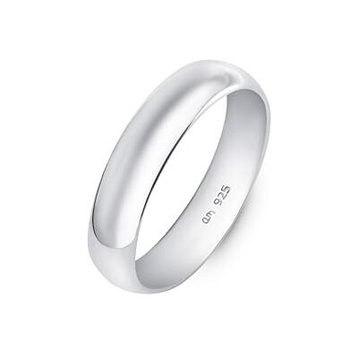 Amberta Aliança prata de lei 925 para homem anel de casamento banhado a ouro largura 5 6 8 mm: Anel prateado homem 5 mm tamanho 20 Amberta Aliança prata de lei 925 para homem anel de casamento banhado a ouro largura 5 6 8 mm: Anel prateado homem 5 mm tamanho 20