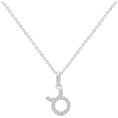 Amberta Colar signo do zodíaco para mulher em prata de lei 925 com zircões colar zodíaco de prata, Prata esterlina, Zircónia cúbica Amberta Colar signo do zodíaco para mulher em prata de lei 925 com zircões colar zodíaco de prata, Prata esterlina, Zircónia cúbica