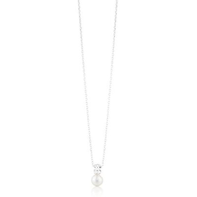 TOUS Colar de prata de primeira lei para mulher com motivo de urso e pérola de 0,8 cm, 45 cm de comprimento, atemporal e versátil, coleção Sweet Dolls TOUS Colar de prata de primeira lei para mulher com motivo de urso e pérola de 0,8 cm, 45 cm de comprimento, atemporal e versátil, coleção Sweet Dolls