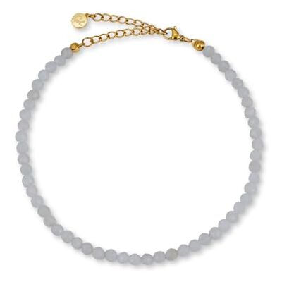 GD GOOD.designs Tornozeleiras femininas com contas de jade autêntico 4 mm impermeável tornozeleira de pedra natural colorida com fecho ajustável em ouro de 18 K GD GOOD.designs Tornozeleiras femininas com contas de jade autêntico 4 mm impermeável tornozeleira de pedra natural colorida com fecho ajustável em ouro de 18 K