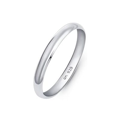 Amberta Aliança de prata de lei 925 para mulher: Anel para casamento em prata lei 925 2,5 mm para mulher tamanho 18 Amberta Aliança de prata de lei 925 para mulher: Anel para casamento em prata lei 925 2,5 mm para mulher tamanho 18