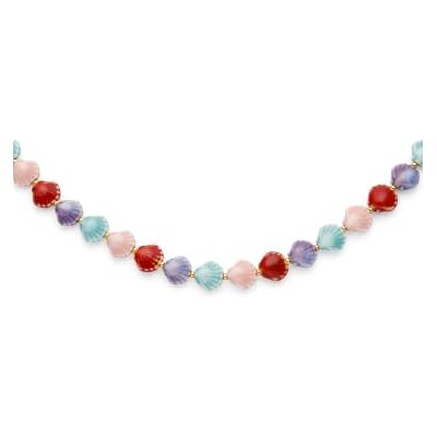 SINGULARU Colar mulher Begur conchas aço casa de banho ouro Aço banhado a ouro 18kt resistente à água com conchas em cerâmica vermelha, azul, verde e roxo SINGULARU Colar mulher Begur conchas aço casa de banho ouro Aço banhado a ouro 18kt resistente à água com conchas em cerâmica vermelha, azul, verde e roxo