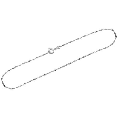 NKlaus tornozeleira de prata de lei 26 cm corrente de ervilhas oval pulseira de design das senhoras 12518, Prata esterlina, Sem gemas NKlaus tornozeleira de prata de lei 26 cm corrente de ervilhas oval pulseira de design das senhoras 12518, Prata esterlina, Sem gemas