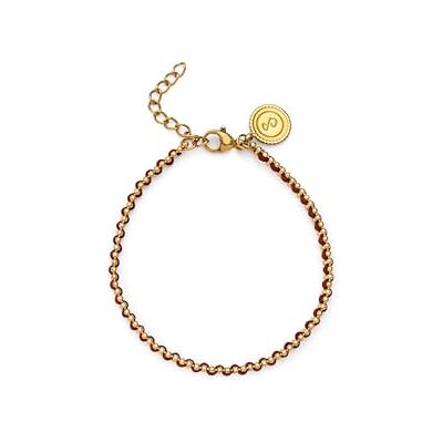 SINGULARU Pulseira Morgana Black e Red. Aço com banho em ouro de 18 Kt e cordão. Joias para mulher. SINGULARU Pulseira Morgana Black e Red. Aço com banho em ouro de 18 Kt e cordão. Joias para mulher.