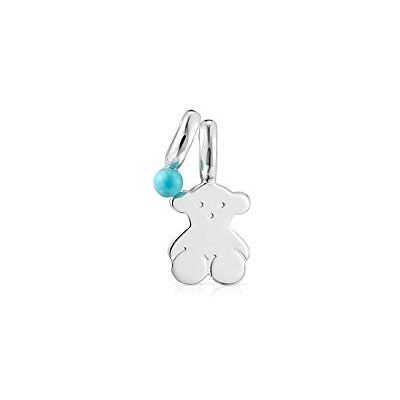 TOUS Pacote de pendentes de prata de primeira lei para mulher com motivo de urso e Howlita tratada de 0,85 cm, não inclui corrente, clássica e elegante, coleção Sweet Dolls TOUS Pacote de pendentes de prata de primeira lei para mulher com motivo de urso e Howlita tratada de 0,85 cm, não inclui corrente, clássica e elegante, coleção Sweet Dolls