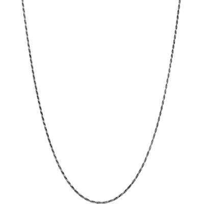 Kuzzoi Colar exclusivo de prata 925 para homem, corrente de prata (1,4 mm), corrente de cordão sem pendente para homem e mulher, corrente básica de aparência trançada, comprimento 55 cm, prata esterlina Kuzzoi Colar exclusivo de prata 925 para homem, corrente de prata (1,4 mm), corrente de cordão sem pendente para homem e mulher, corrente básica de aparência trançada, comprimento 55 cm, prata esterlina