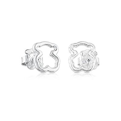 TOUS Brincos de prata de primeira lei para mulher com fecho de pressão, medição do urso: 1,15 cm, versátil e atemporal, coleção New Carrossel TOUS Brincos de prata de primeira lei para mulher com fecho de pressão, medição do urso: 1,15 cm, versátil e atemporal, coleção New Carrossel