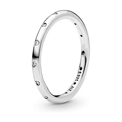 PANDORA Timeless Anel com faixa simples cintilante de prata com zircónias cúbicas transparentes PANDORA Timeless Anel com faixa simples cintilante de prata com zircónias cúbicas transparentes