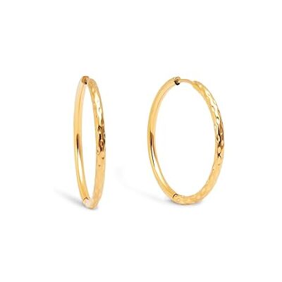 SINGULARU Brincos Aro River L. Aço com acabamento em banho de ouro de 18Kt. Brincos de aro maxi com forma orgânica. Joias para mulher, Aço inoxidável, Sem Pedra Preciosa SINGULARU Brincos Aro River L. Aço com acabamento em banho de ouro de 18Kt. Brincos de aro maxi com forma orgânica. Joias para mulher, Aço inoxidável, Sem Pedra Preciosa