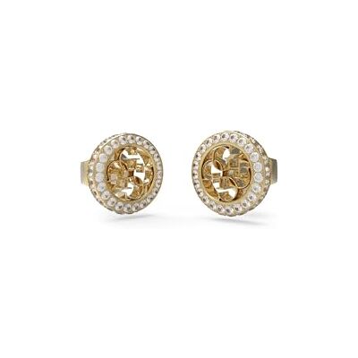 GUESS Brincos mulher 4 g espigão de aço dourado Aço inoxidável dourado, coleção 4G Crush, fecho de borboleta, para mulher, Jewellery GUESS Brincos mulher 4 g espigão de aço dourado Aço inoxidável dourado, coleção 4G Crush, fecho de borboleta, para mulher, Jewellery
