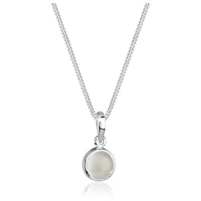 Elli Halskette Damen Anhänger Rund mit Mondstein in 925 Sterling Silber, Prata esterlina, Pedra da lua Elli Halskette Damen Anhänger Rund mit Mondstein in 925 Sterling Silber, Prata esterlina, Pedra da lua