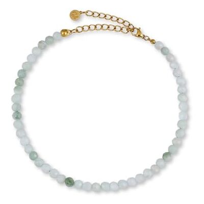 GD GOOD.designs Tornozeleiras femininas com contas de jade autêntico 4 mm impermeável tornozeleira de pedra natural colorida com fecho ajustável em ouro de 18 K GD GOOD.designs Tornozeleiras femininas com contas de jade autêntico 4 mm impermeável tornozeleira de pedra natural colorida com fecho ajustável em ouro de 18 K