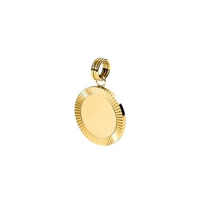 Purelei Inner Circle Charm Pendente personalizado com efeito solar, aço inoxidável banhado a ouro de 14 K/18 K 21,9 mm de diâmetro, jóias significativas, resistente à água Purelei Inner Circle Charm Pendente personalizado com efeito solar, aço inoxidável banhado a ouro de 14 K/18 K 21,9 mm de diâmetro, jóias significativas, resistente à água