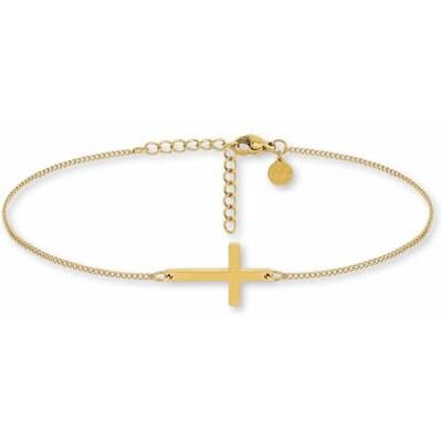 GD GOOD.designs EST. 2015 Tornozeleiras para mulher com pendente de cruz – tornozeleira de aço inoxidável 316L em ouro 18K, ouro rosa ou prateado, resistente à água e ajustável (22-27 cm), Aço inoxidável GD GOOD.designs EST. 2015 Tornozeleiras para mulher com pendente de cruz – tornozeleira de aço inoxidável 316L em ouro 18K, ouro rosa ou prateado, resistente à água e ajustável (22-27 cm), Aço inoxidável