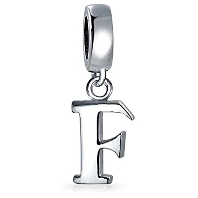 Bling Jewelry Presente personalizado Dangle Letra Bloco A-Z Conta de Encanto Inicial para as mulheres para adolescentes sólidos. 925 Prata Sterling Serve para Pulseira Europeia, Metal, Sem pedra preciosa Bling Jewelry Presente personalizado Dangle Letra Bloco A-Z Conta de Encanto Inicial para as mulheres para adolescentes sólidos. 925 Prata Sterling Serve para Pulseira Europeia, Metal, Sem pedra preciosa