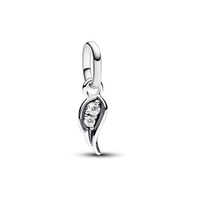 PANDORA ME Mini pingente com design de asas de anjo de prata de lei com zircões cúbicas transparentes PANDORA ME Mini pingente com design de asas de anjo de prata de lei com zircões cúbicas transparentes