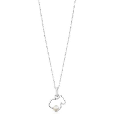 TOUS Colar de prata da primeira lei para mulher com motivo urso de 1,6 cm, 45 cm de comprimento, clássico e versátil, coleção silhueta TOUS Colar de prata da primeira lei para mulher com motivo urso de 1,6 cm, 45 cm de comprimento, clássico e versátil, coleção silhueta