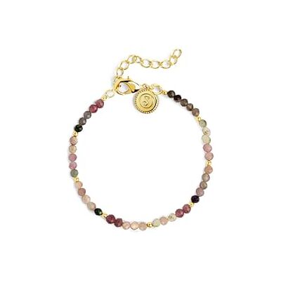 SINGULARU Pulseira Altea Dots Turmalina Syra. Aço com acabamento em banho de ouro de 18Kt e com motivo de pedras turmalina naturais. Joias para mulher SINGULARU Pulseira Altea Dots Turmalina Syra. Aço com acabamento em banho de ouro de 18Kt e com motivo de pedras turmalina naturais. Joias para mulher