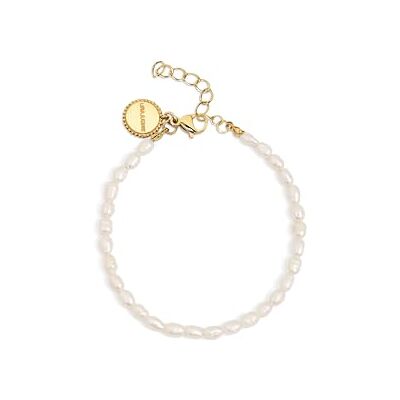 SINGULARU Pulseira Pompeia. Aço com acabamento em banho de ouro de 18Kt. Motivo de pérolas cultivadas em água doce. Comprimento 21 cm. Joias para mulher SINGULARU Pulseira Pompeia. Aço com acabamento em banho de ouro de 18Kt. Motivo de pérolas cultivadas em água doce. Comprimento 21 cm. Joias para mulher
