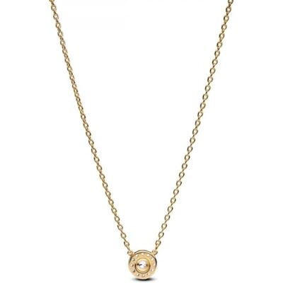 PANDORA Colar de prata de lei com pingente de coroa de pavé redondo com liga banhada a ouro e zircónia cúbica, , 45cm, Prata de lei, Zircónia cúbica PANDORA Colar de prata de lei com pingente de coroa de pavé redondo com liga banhada a ouro e zircónia cúbica, , 45cm, Prata de lei, Zircónia cúbica