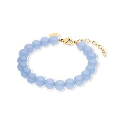 Purelei Blue Lagoon Pulseira de pérolas para mulher com pérolas de cristal azul claro, ajustável, 16 a 20 cm, joalharia de aço inoxidável, pulseira de verão para oferecer Purelei Blue Lagoon Pulseira de pérolas para mulher com pérolas de cristal azul claro, ajustável, 16 a 20 cm, joalharia de aço inoxidável, pulseira de verão para oferecer