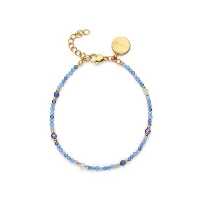 SINGULARU Pulseira mulher glam azul aço casa de banho ouro Aço resistente à água com casa de banho dourada de 18 kt proporciona um estilo elegante com cristais azuis. SINGULARU Pulseira mulher glam azul aço casa de banho ouro Aço resistente à água com casa de banho dourada de 18 kt proporciona um estilo elegante com cristais azuis.