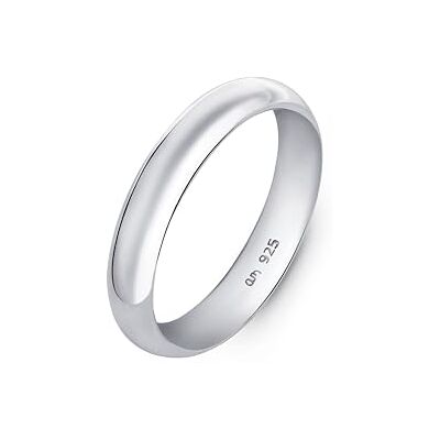 Amberta Aliança de prata de lei 925 para mulher, Prata esterlina, Sem pedras preciosas Amberta Aliança de prata de lei 925 para mulher, Prata esterlina, Sem pedras preciosas
