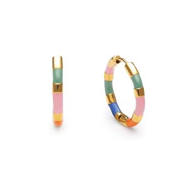 SINGULARU Brincos mulher Carmen Carla Enamel aço casa de banho ouro Aço resistente à água com banho de ouro de 18 kt proporciona resistência ao design de esmalte colorido. SINGULARU Brincos mulher Carmen Carla Enamel aço casa de banho ouro Aço resistente à água com banho de ouro de 18 kt proporciona resistência ao design de esmalte colorido.