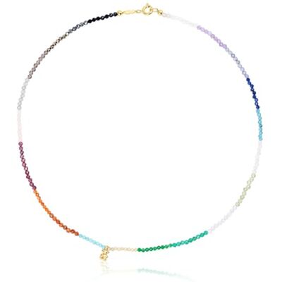 TOUS Colar de Gemas e Urso com Banho de Ouro 18Kt sobre Prata de Lei para Mulher de 5,35mm, Versátil e Combinável, Coleção Bold Bear TOUS Colar de Gemas e Urso com Banho de Ouro 18Kt sobre Prata de Lei para Mulher de 5,35mm, Versátil e Combinável, Coleção Bold Bear