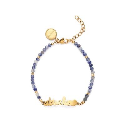 SINGULARU Pulseira mulher avó Heart cianita aço casa de banho ouro Aço resistente à água com banho de ouro de 18 kt proporciona elegância com pedra natural cianita. SINGULARU Pulseira mulher avó Heart cianita aço casa de banho ouro Aço resistente à água com banho de ouro de 18 kt proporciona elegância com pedra natural cianita.