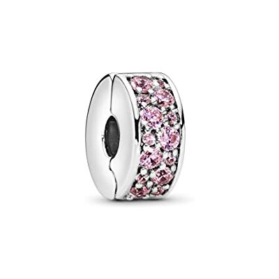 PANDORA Colours Charme de estilo clip com engaste pavé, TAMANHO ÚNICO, Aço inoxidável, Não é uma pedra preciosa PANDORA Colours Charme de estilo clip com engaste pavé, TAMANHO ÚNICO, Aço inoxidável, Não é uma pedra preciosa