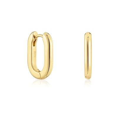 TOUS Brincos aros curtos para mulher com casa de banho de ouro 18 Kt sobre prata de primeira lei, 2 mm, coleção Basics TOUS Brincos aros curtos para mulher com casa de banho de ouro 18 Kt sobre prata de primeira lei, 2 mm, coleção Basics