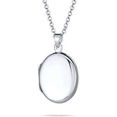 Bling Jewelry Colar Tradicional Simples Personalizado com Foto Oval Gravada para Mulheres Adolescentes, Pingente de Prata.925, Tamanho Pequeno, Médio, Grande Bling Jewelry Colar Tradicional Simples Personalizado com Foto Oval Gravada para Mulheres Adolescentes, Pingente de Prata.925, Tamanho Pequeno, Médio, Grande
